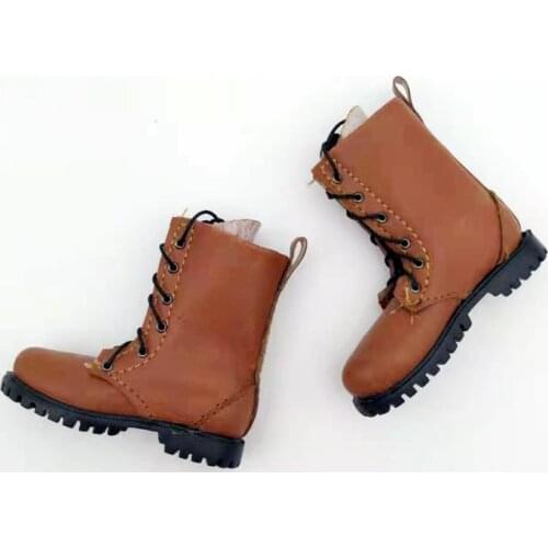 1/6 Scale Brown Solid Shoes Male Soldier WWII Boots Model Fit for 12in Phicen Tbleague HT Doll Action Figure Toy