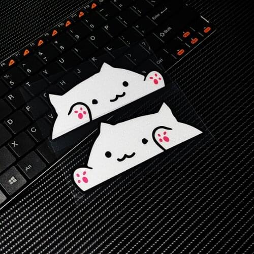 1 Pair Car Styling Vinyl Cartoon Lovely Cat Cute Motorcycle Auto Window Decal Stickers 12x5.2cm