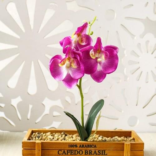 1Pcs Artificial Silk White Orchid Flowers Butterfly Moth Fake Flower for Wedding Party Home Festival Decoration Christmas gifts
