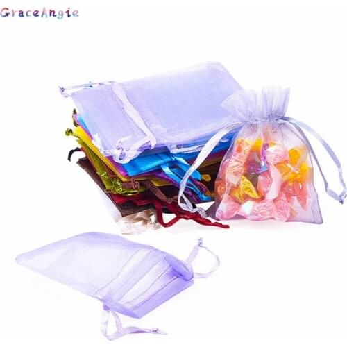 10PCS/Lot 7x9 10x15cm Organza Bags Christmas Valentines Day Party Candy Box Chocolat Gift Bags Christmas Bags Jewelry Package