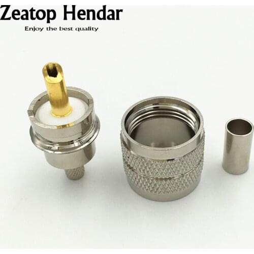 100Pcs Brass UHF PL-259 Male Jack PL259 Plug Crimp for RG58 RG142 LMR195 RG400 Cable Straight RF Connector