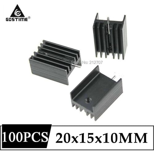 100 Pieces/lot Gdstime 21x15x11mm DIY Cooling Aluminum Heat sink TO-220 TO220 Heatsinks