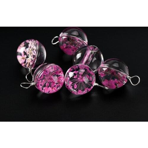 18# Iron Wire Hand-made Flower Glass Bead Glass Not Wooden For DIY Earrings Bracelet Necklace Jewelry Making Beads #IZ324