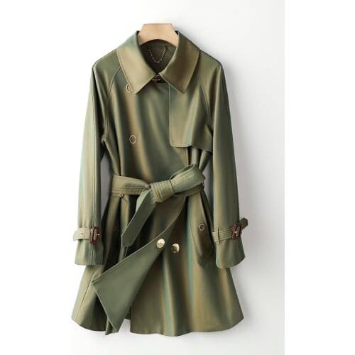 2021 Autumn Fashion Women Trench Coat With Belt Drouble Button Women Fashion Trench Femme Casaco Abrigo Streetwear