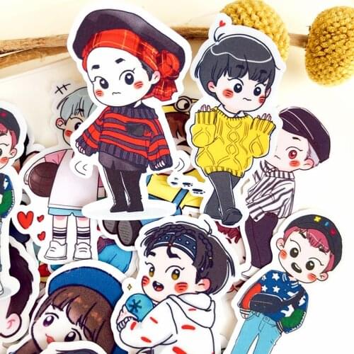 21PCSCute boy Stickers Crafts And Scrapbooking stickers book Student label Decorative sticker kids toys