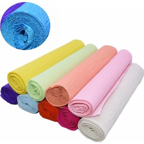 250*25cm Origami Crepe Paper Multicolor Wrinkled Paper Roll Wedding Festival Party Flower Decoration DIY Gift Packaging Material