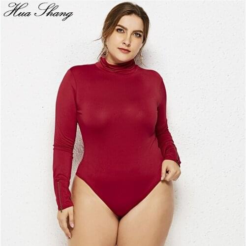 5XL 6XL Plus Size Long Sleeve Bodysuit Autumn Winter Turtleneck Bodysuits Womens Sexy Bodycon High Waist Romper Body Femee Tops