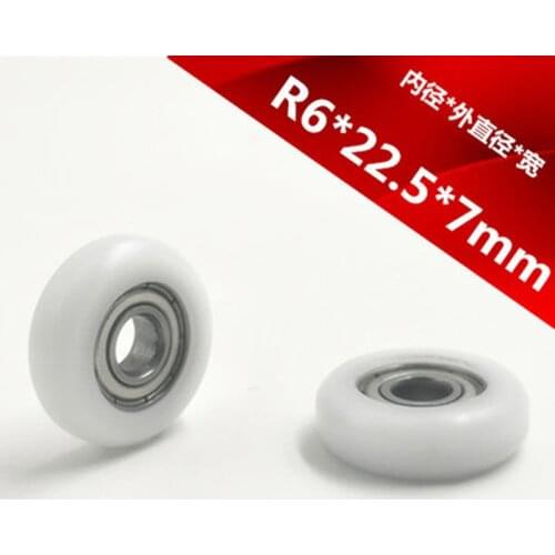 6*22.5*7 High-quality arc-coated rubber 696zz bearing, diameter 22.5mm,thickness 7mm,sliding furniture or equipment pulley