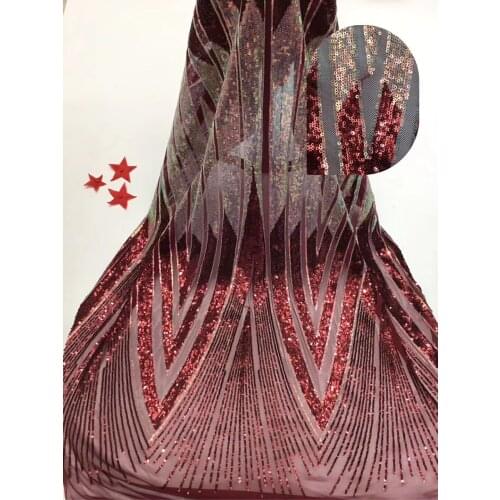 African Mesh Lace Sequin Fabric Embroidery 2021 High Quality French Lace Fabric Nigeria Wedding Lace Fabric T3598