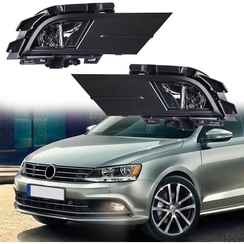 Car Fog Lamp For VW Jetta 2015 2016 Clear Car Assembly Front Bumper Driving Lights With Switch Harness Auto Fog Lamp Bulbs