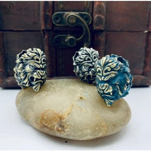 Double Face Dream Demon Monkey King DIY Beads Copper Wukong Knife Keychains Pendant Fighting Against Buddha EDC Monkey Keyring