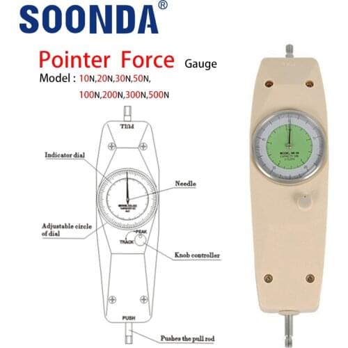 Digital Pointer Force Gauge Spring Tension Pressure Gauge Testing Machine Electronic Dynamometer NK-10N-500N Tension Tester