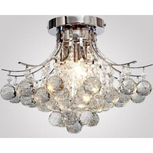 European crystal ceiling lamp modern minimalist living room lamp bedroom restaurant study clothing store suction lamp