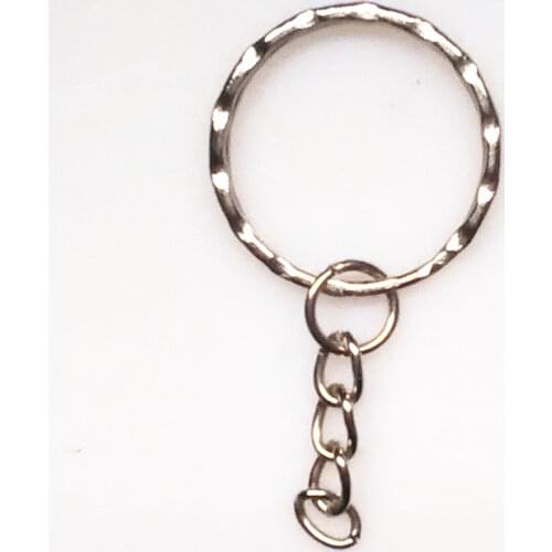FUYIER New Fashion12pcs/lot Round Key Ring 25mm key chain DIY Part Jewelry Making Metal Parts Silver Golden Key Chains Bag Parts