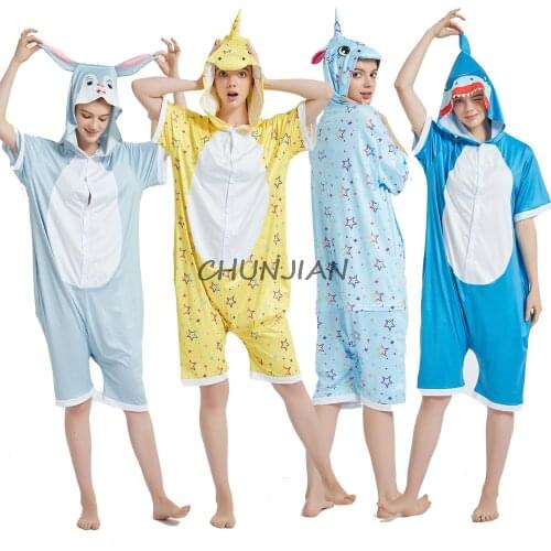 Summer New Adult Kigurumi Unicorn Rainbow Pajamas Onesie Unicorn Pijama Childrens Animal Kigurumi Pijamas Pyjamas Kids