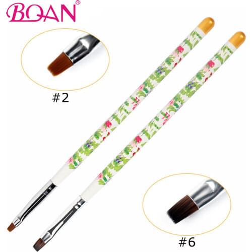 BQAN Nail Art Design UV Gel Polish Extension Builder Painting Drawing Brush Size 2# 6# Nylon Hair Manicure DIY Pen Nail Tool