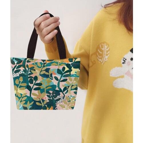 Korean Fashion Blossom Floral Painting Art Women Handbag Designers Ladies Top-handle Bags Casual Shopper Totes Bolso Mujer