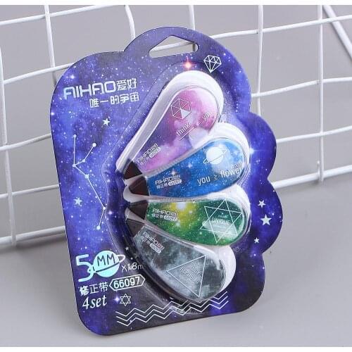 4 Pcs/set Star Sky Correction Correcting Tape Stationery Corrector Tape Student Gift School Supplies Correction Tape Supplies