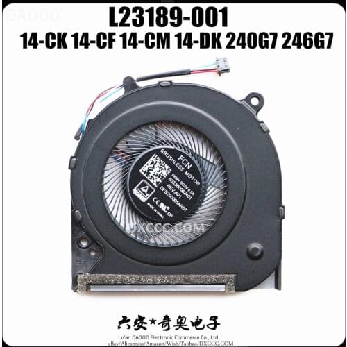 QAOOO Laptop Replacement Cooler Fan For HP 14-CK 14-CF 14-CM 240G7 246G7 Cpu Cooling Fan L23189-001 FCN FKMY 6033B0062401