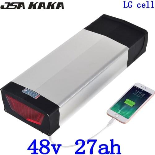48V 30AH Lithium Electric Bicycle 1000W 1500W 48V 30Ah 27Ah 20Ah E-bike Rear Rack Battery use LG cell+Double Layer Luggage Rack