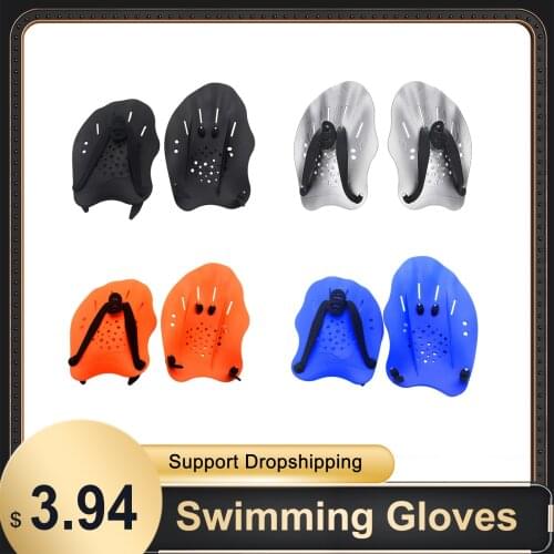 Swimming Paddles Hand Swim Training Paddles Glove Training Adjustable Hand Webbed Gloves Pad Fins Flippers For Men Women Kids