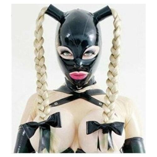 Sexy Latex Rubber Mask Hood Gummi 0.4mm for Catsuit Unisex Party Wear