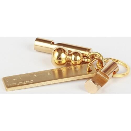 MRZOOT Brass Nordic Denmark Gold Pure Copper Metal Ruler Gourd Bottle Opener Ins Home Ornaments Car Key Pendant Storage