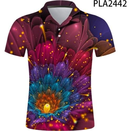 2020 Summer Flower Casual Short Sleeve Polo Homme Streetwear Men Camisas Ropa 3D Printed Polo Shirt Fashion Harajuku Cool