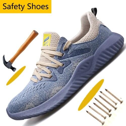 Men Sport Hiking Shoes Anti-Smashing Safety Shoes for Men Comfortable Labor Shoes Footwear Men Steel Toe Cap Work Safety Shoes