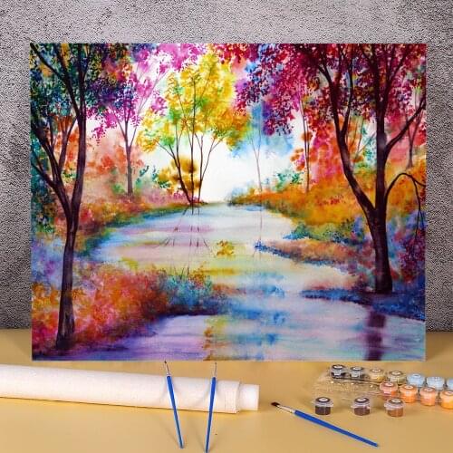 Natural Scenery Affinity DIY Paint By Numbers Complete Kit Oil Paints 40*50 Boards By Numbers Wall Decoration Kids Drawing