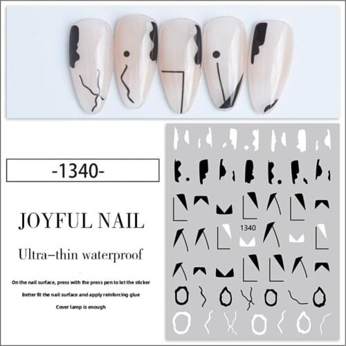 50pcs Geometry Minimalist Line Figure Design Nail Art Sticker Adhesive Decals for Nail Art Decoration Manicure