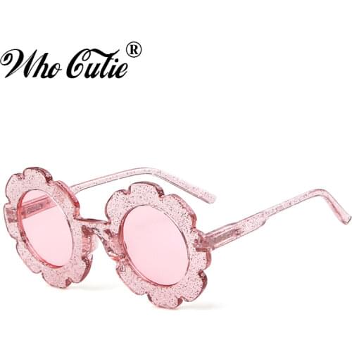 WHO CUTIE Round Flower kids sunglasses Brand Designer Girl Boy Goggles Cute Baby Sun glasses UV400 Lens Shades Children Toddler