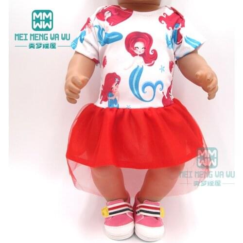 Clothes for doll fit 43-45cm new born doll fashion mermaid princess dress