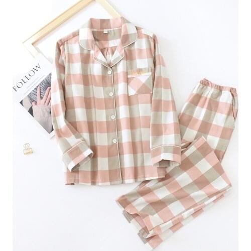 Autumn and Winter Pure Cotton Couple Pajamas, Women Home Service, Mens Casual Suit, Spring and Autumn Sleepwear