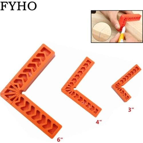 Right Angle Locator 3" 4" 6" Carpentry Right Angle Ruler Assist Positioning Tool Plastic Square Ruler Angle Measuring Tools HY24