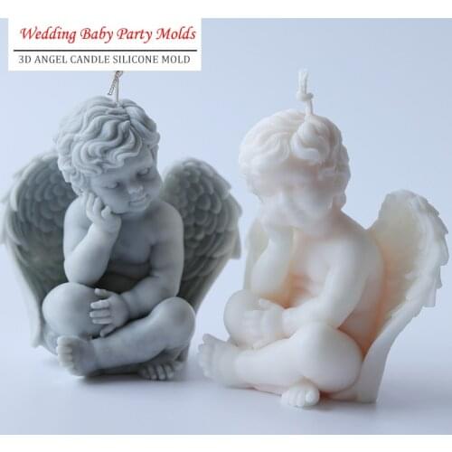 3D Baby Angel Silicone Candle Mold DIY Candle Soap Craft Making Cake Decorating Tool Mousse Moulds Candle Making Angel Model E45