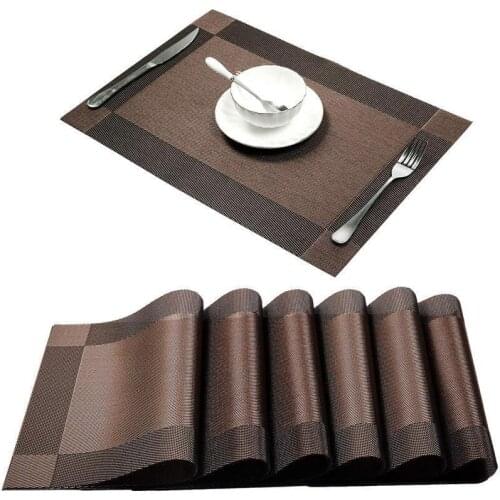 Modern Elegant PVC Placemat Dining Table Mat Cafe Anti-slip Hot Placemats Bowl Pad Cup Mat Table Coasters