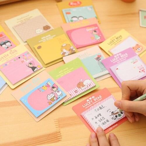 Easy Bear Note Pad Cartoon Stationery Sticky Notes New Kawaii Memo Pad Tearabl Kawaii Stickers School Office Gift Supplies