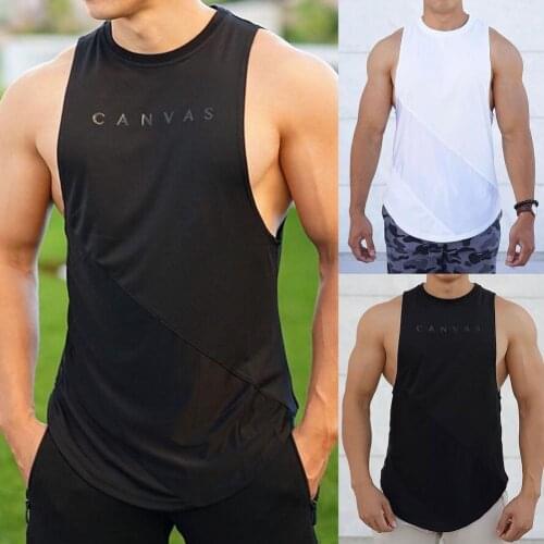 Loose Stylish Solid Color Tanks Top Thin Men Tanks Top Elastic for Gym