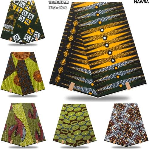 African Wax prints Style Ankara Fabrics High Quality Nigeria Wax Fabric 6 yards Real Nigeria Wax Patchwork Sewing Fabric MF-0225