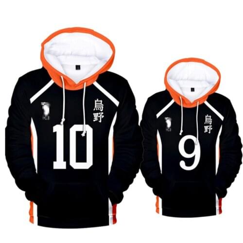 Volleyball Anime Haikyuu Cosplay Hoodie Sweatshirt 3D Print Hinata Shoyo Harajuku Fukurodani Pullover Hooded Hoodie Men Women