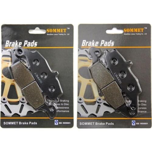 SOMMET Motorcycle Front Left + Front Right Brake Pads Disks for Kawasaki ZR 1100 B1 Zephyr (96-97) ZR1100 LT229-231