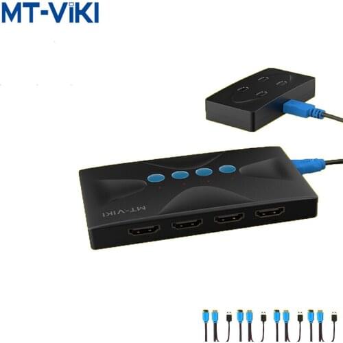 MT-VIKI 4 Ports KVM Switch USB 4 In 1Out HDMI HD display multi-computer host monitoring mouse keyboard sharing devices MT-HK04
