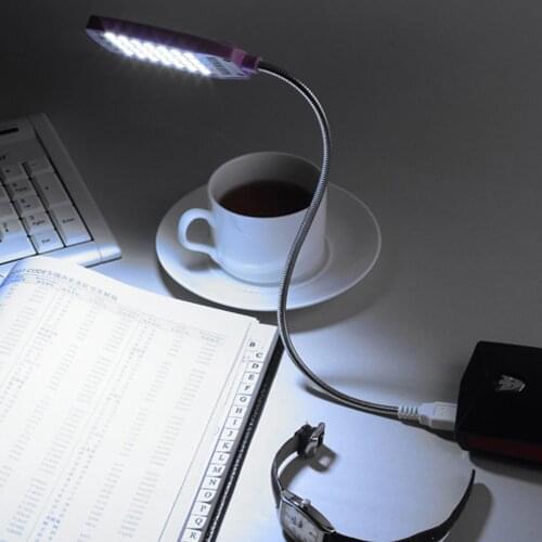 USB Led Book Light Portable Flexible Neck Reading Lamp Table Desk Light 28Leds 4 Colors for Charger Laptop Notebook PC Computer