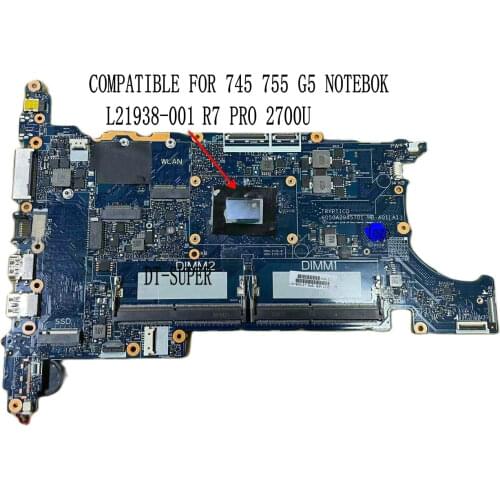 AVAILABLE L21938-001 L21938-601 MAINBOARD For HP EliteBook 745 755 G5 MOTHERBOARD CPU R7 PRO 2700U FULL TESTED