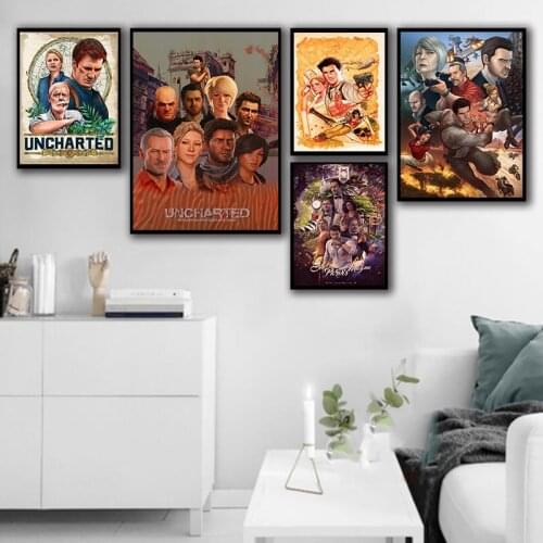 Video Games Uncharted Wall Art Kids Room Canvas Paintings Cafe Bar Modular Home Art Decor Pictures