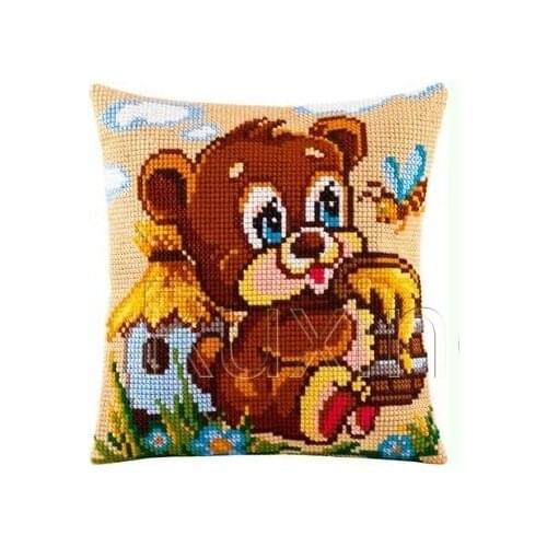 Latch-Hook-Kits-DIY 3D Segment Embroidery Pillow Embroidered Handcraft Pillow Case Animal Bera Package Coarse Wool Cross Stitch