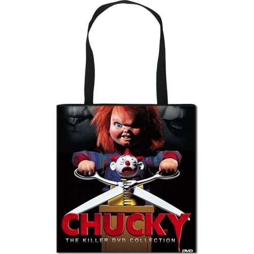 Horror Movie Childs Play Chucky Women Fashion Handbag Ladies Shopping Bag Teenager Girl Shoulder Bag for Travelling