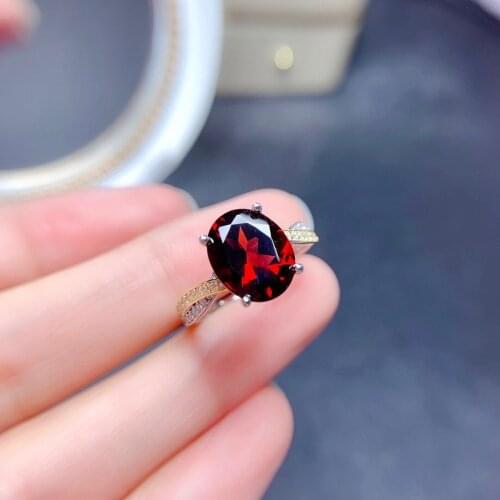 2021 Sterling Silver Fine New Fashion Simulation Gold-plated Ruby Sapphire Full Diamond Adjustable Ring Women Jewelry Party Gift