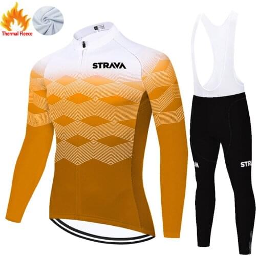 Strava Winter Thermal Fleece Equipacion Maillot Jersey Roupa Masculino Camisa Equipment Uniforme Ciclismo Hombre 자전거의류 Cycling